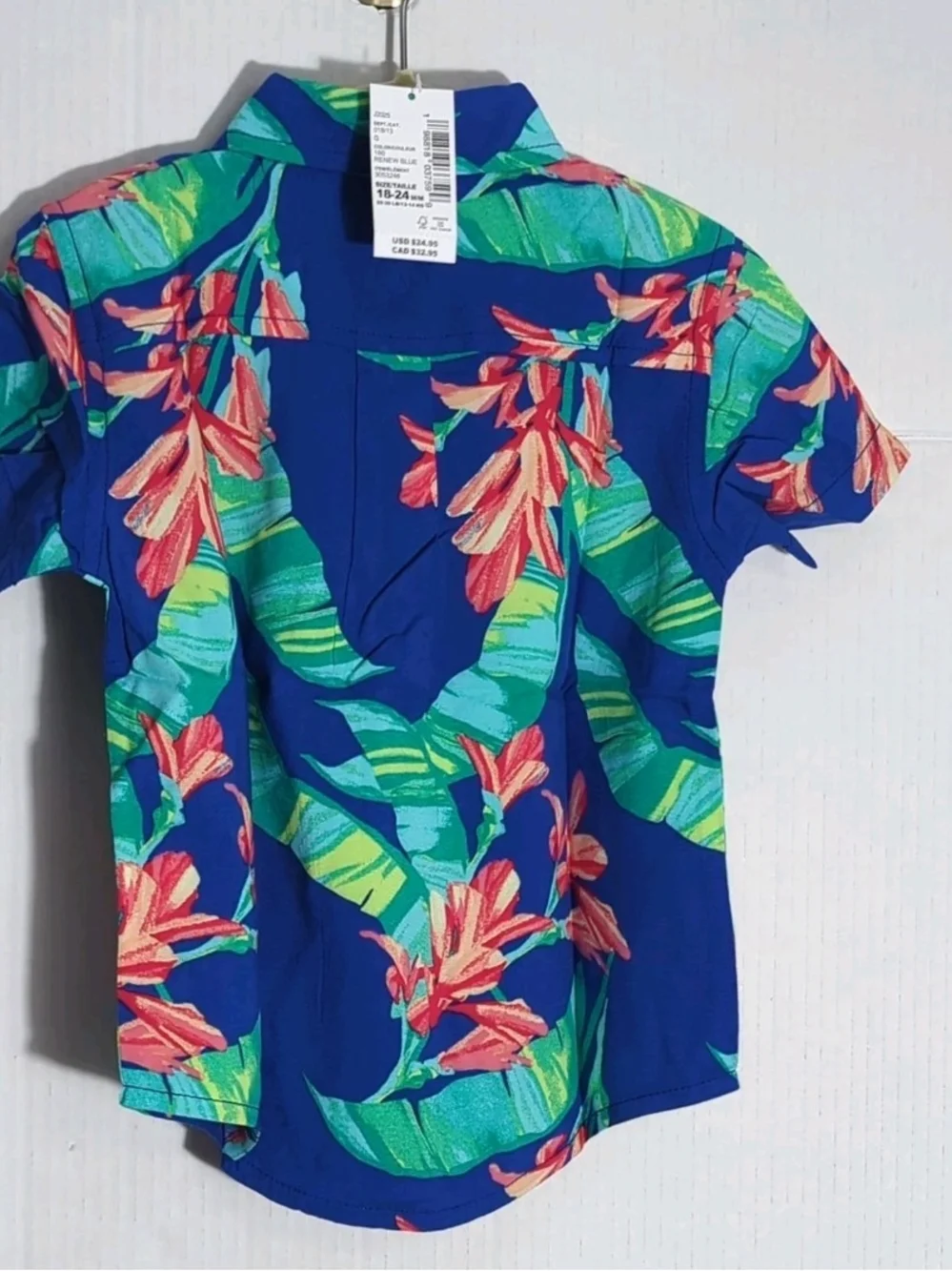 The Children's Place Renew Blue Tropical Print Shirt